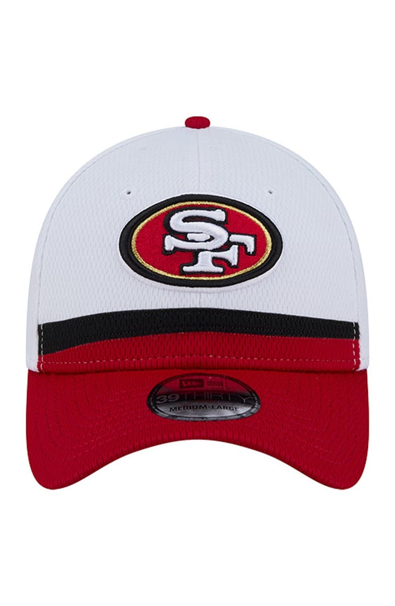 New Era Men's New Era  White/Scarlet San Francisco 49ers Dashmark Rays 39THIRTY Flex Hat, Alternate, color, White