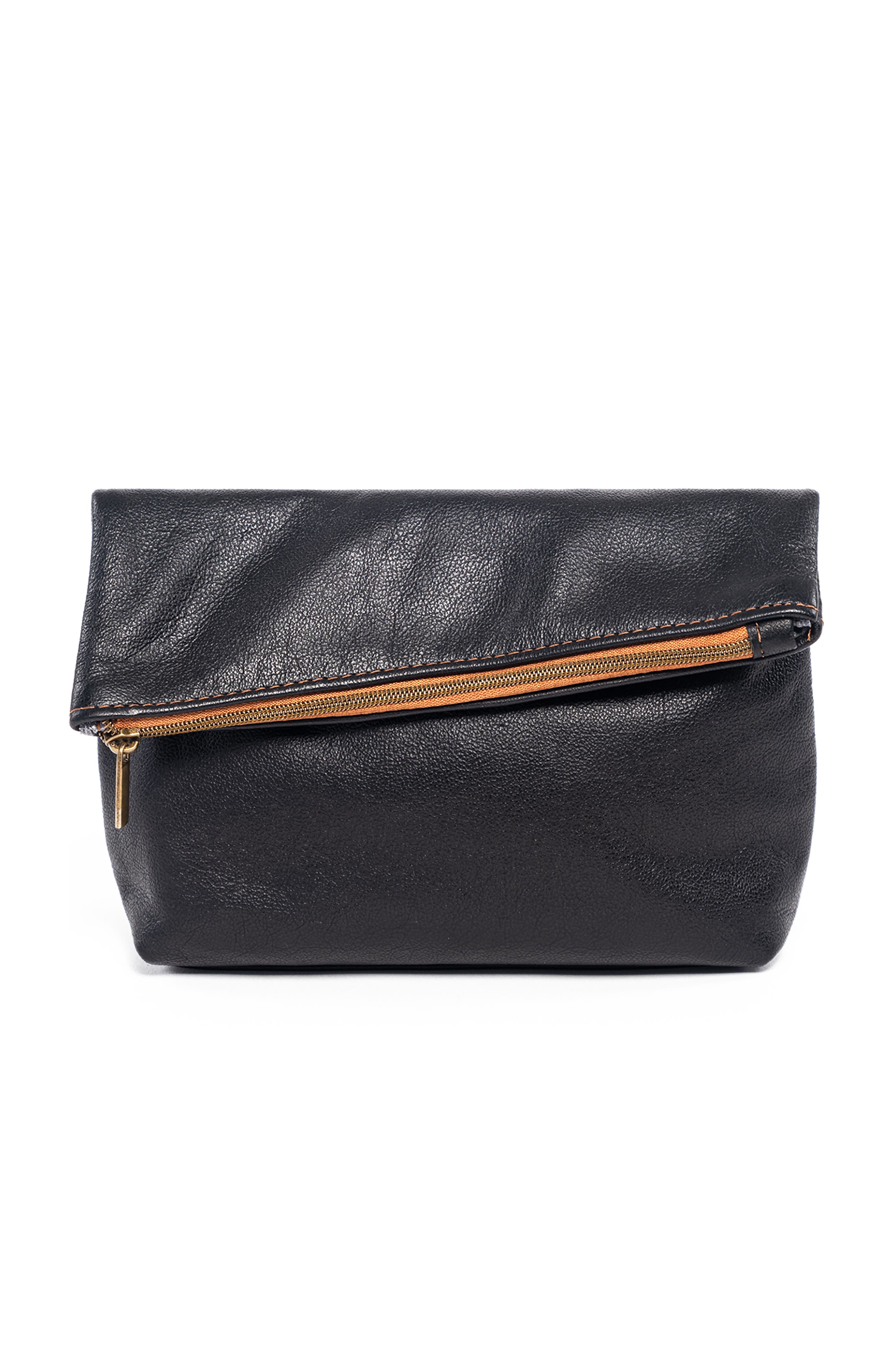 Asymmetric Makeup Bag, Main, color, Black
