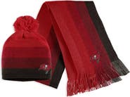 WEAR by Erin Andrews Women's WEAR by Erin Andrews Red Tampa Bay Buccaneers Ombre Pom Knit Hat and Scarf Set