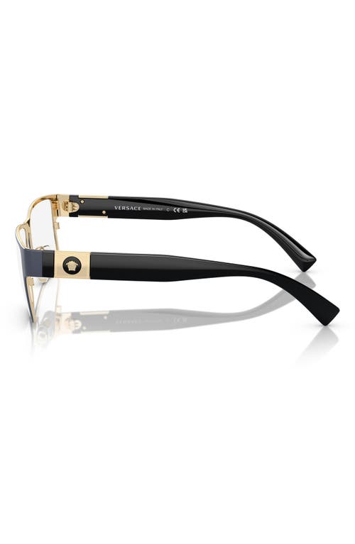 Versace 57mm Rectangular Optical Glasses In Blue