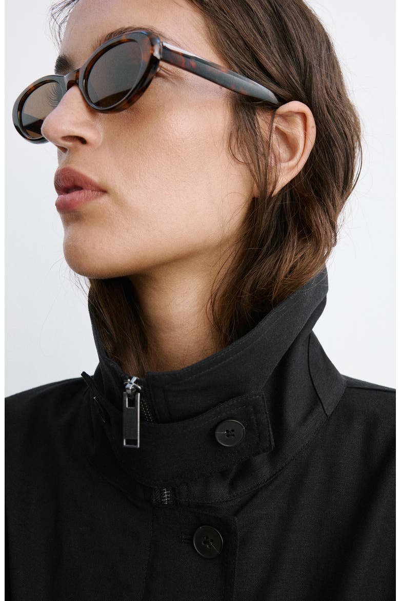 Funnel Neck Bomber Jacket, Alternate, color, BLACK