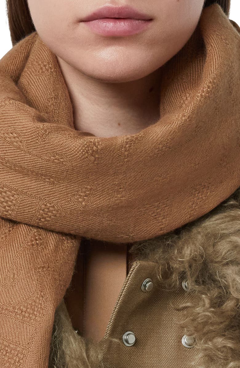 Burberry TB Monogram Cashmere Jacquard Scarf, Alternate, color, 