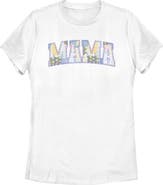 Disney Women's Disney Mama Collegiate Fabric Pattern  Graphic T-Shirt