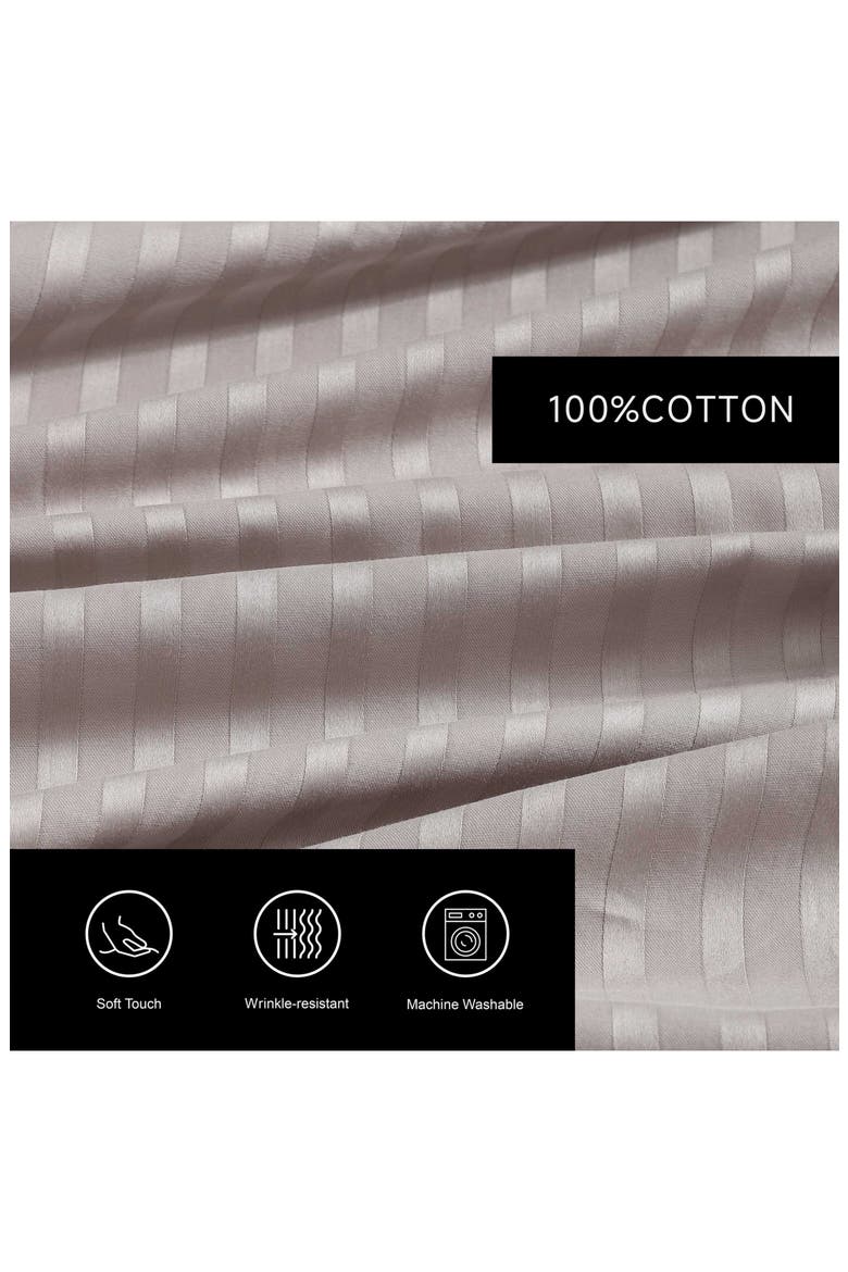 Dobby Stripe Sheet Set, Alternate, color, FRENCH CLAY