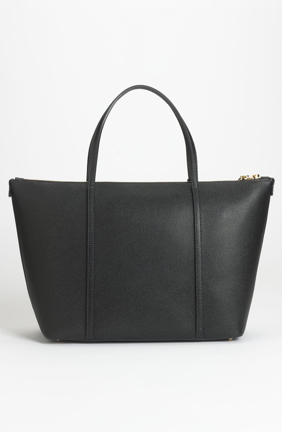 'Miss Escape - Classic' Leather Tote, Alternate, color, NERO