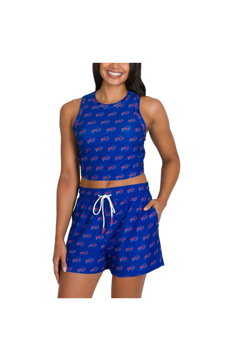 CONCEPTS SPORT Women's Concepts Sport Buffalo Bills Gauge Allover Print Cropped Tank Top & Shorts Sleep Set, Alternate, color, Royal