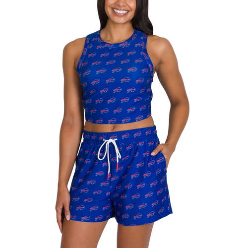 Concepts Sport Buffalo Bills Gauge Allover Print Cropped Tank Top & Shorts Sleep Set