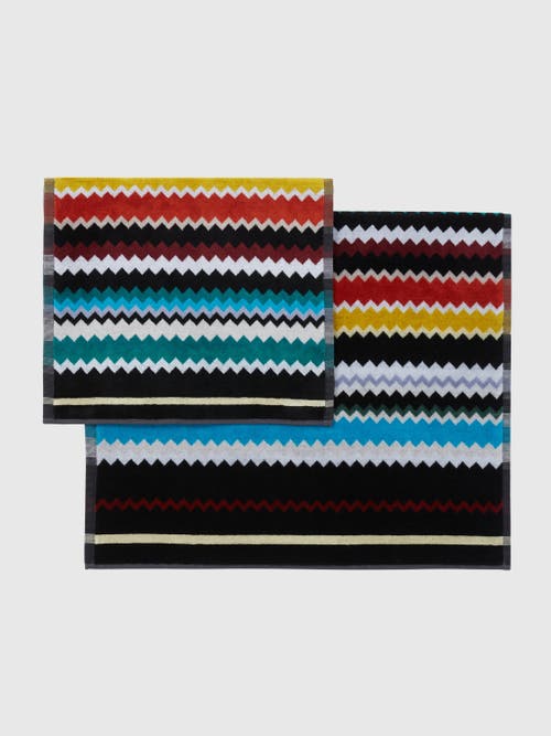 Missoni 2-piece Curt Bath Towel Set In Chevron Cotton Terry In Multicoloured