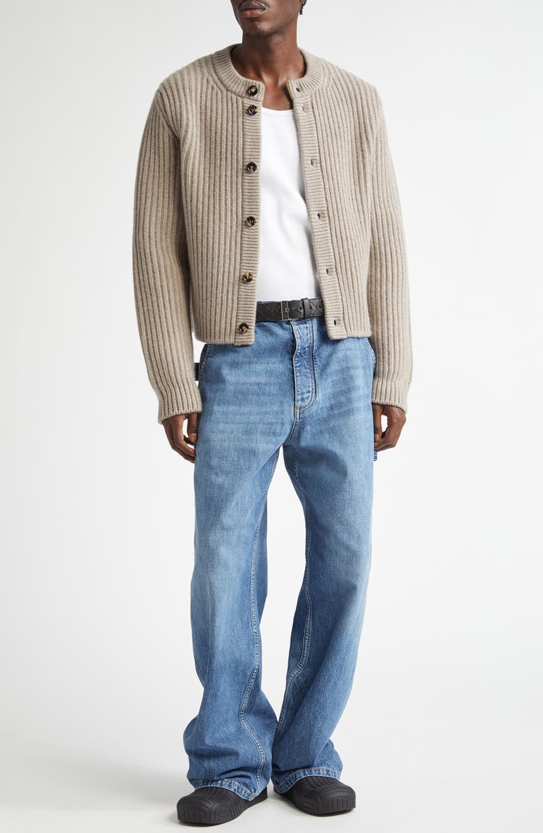 Bottega Veneta Rib Wool & Cashmere Cardigan, Alternate, color, 