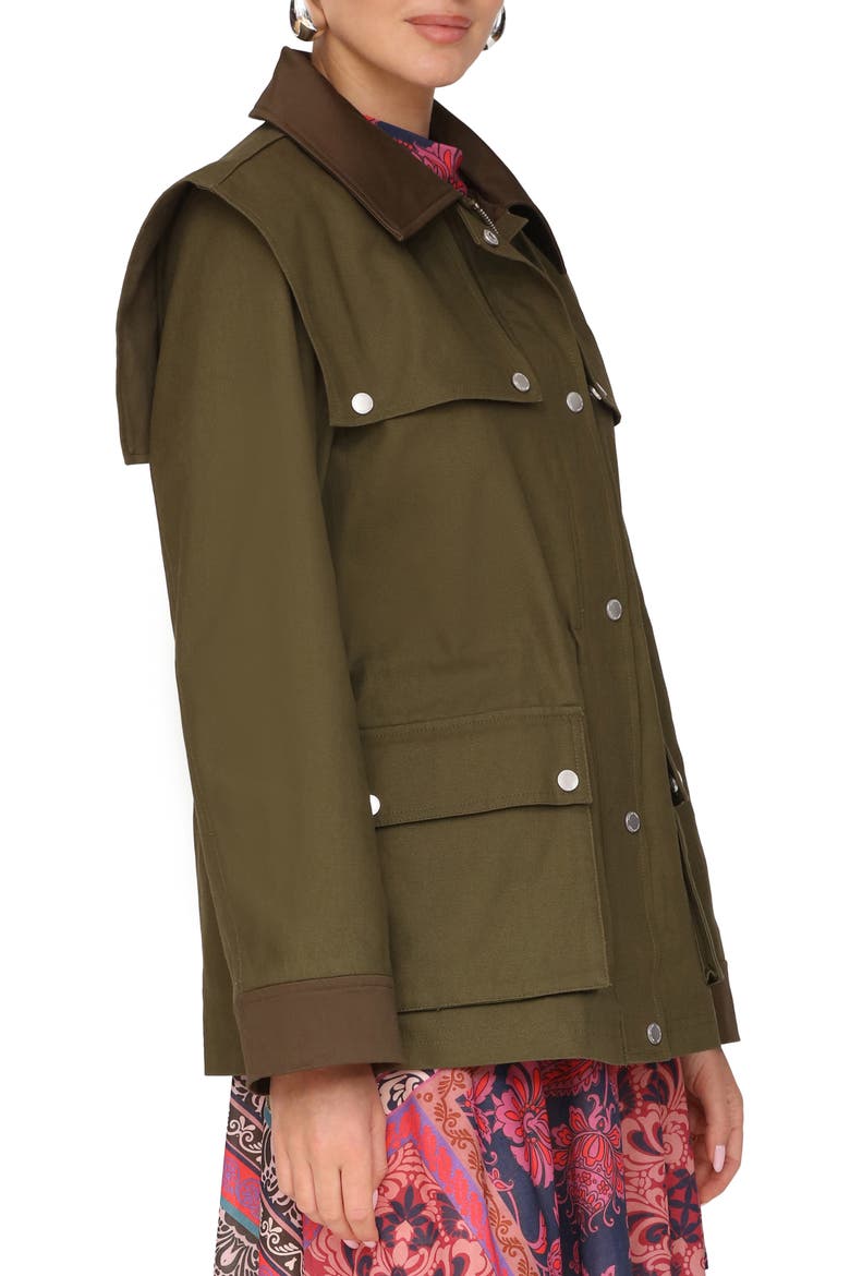 Strong Shoulder Cotton Canvas Utility Coat, Alternate, color, CAPER
