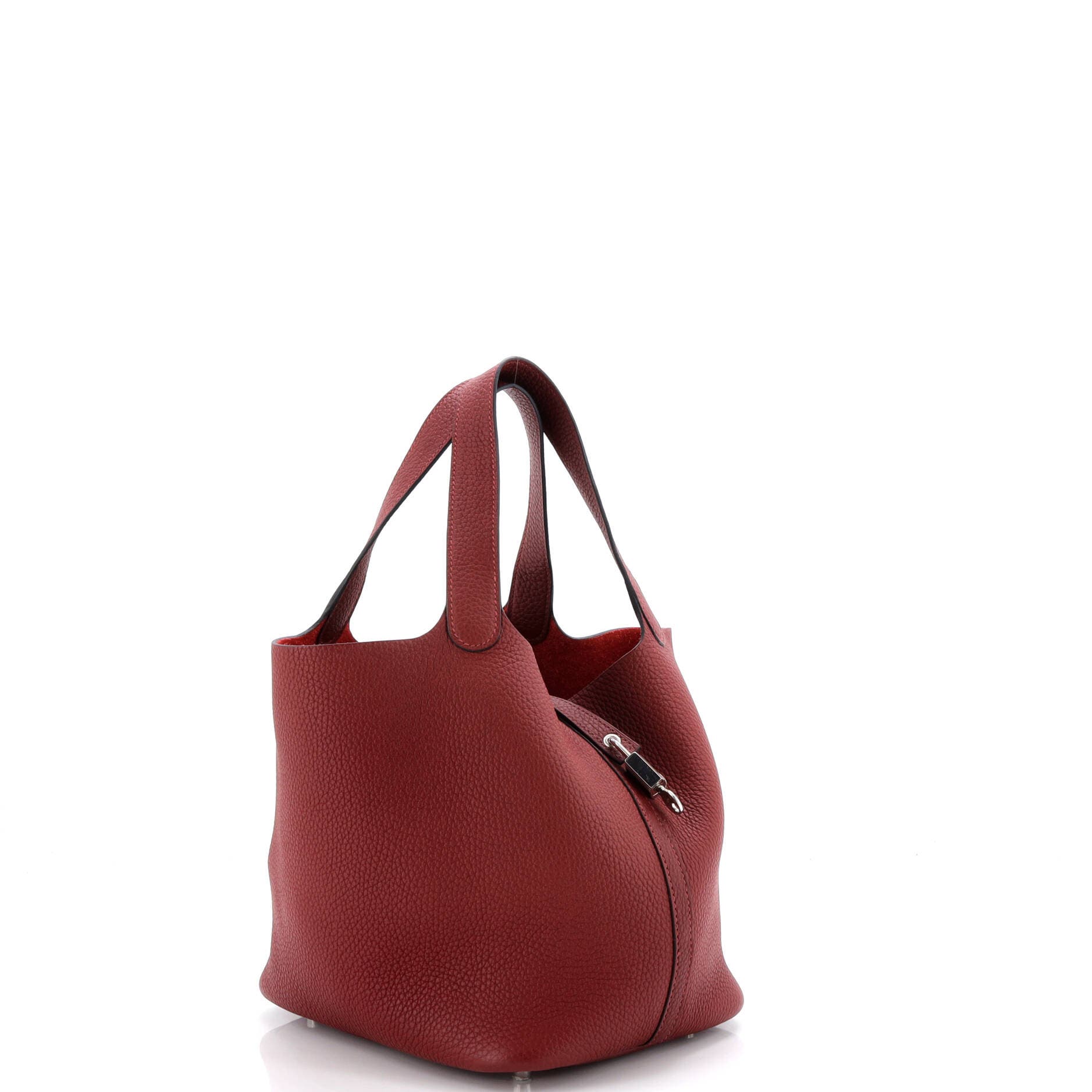 Pre-Owned Hermes Picotin Lock Bag Clemence MM, Alternate, color, Rouge H