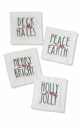 Tiramisu Embroidered Set of 4 Holiday Cocktail Napkins