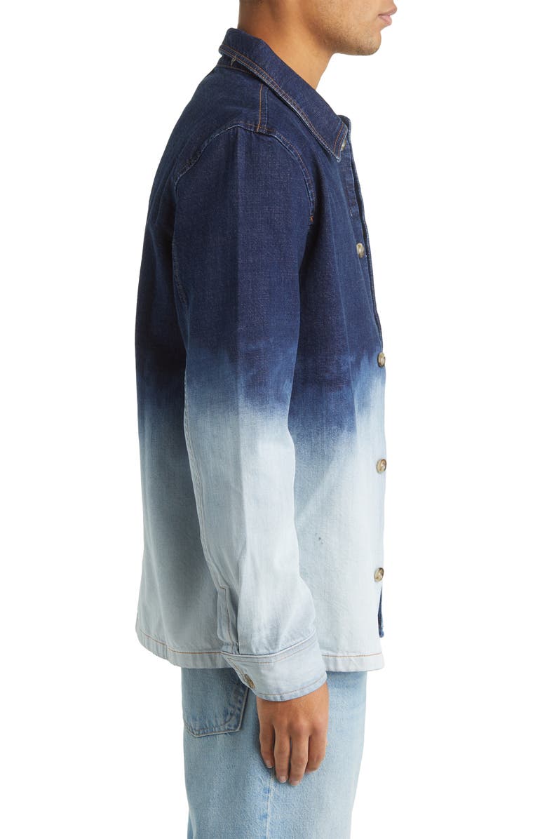A.P.C. Veste Pierre Bleached Denim Button-Up Shirt, Alternate, color,