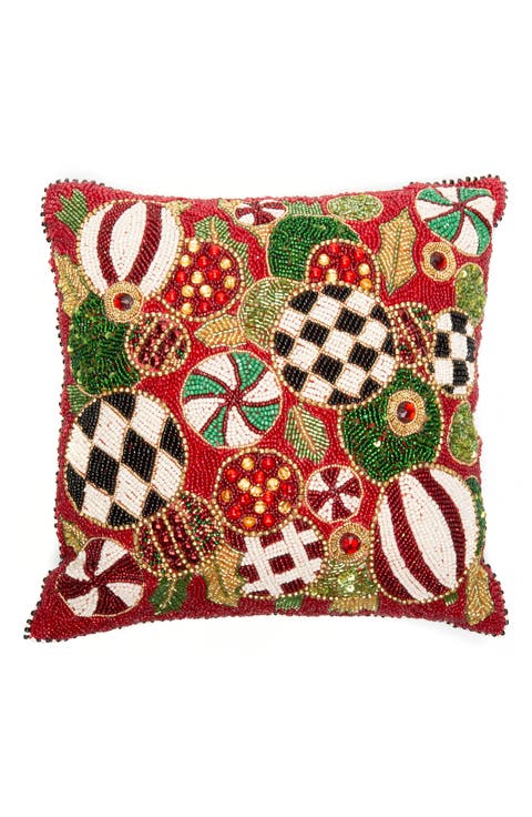 Jolly Ornaments Throw Pillow
