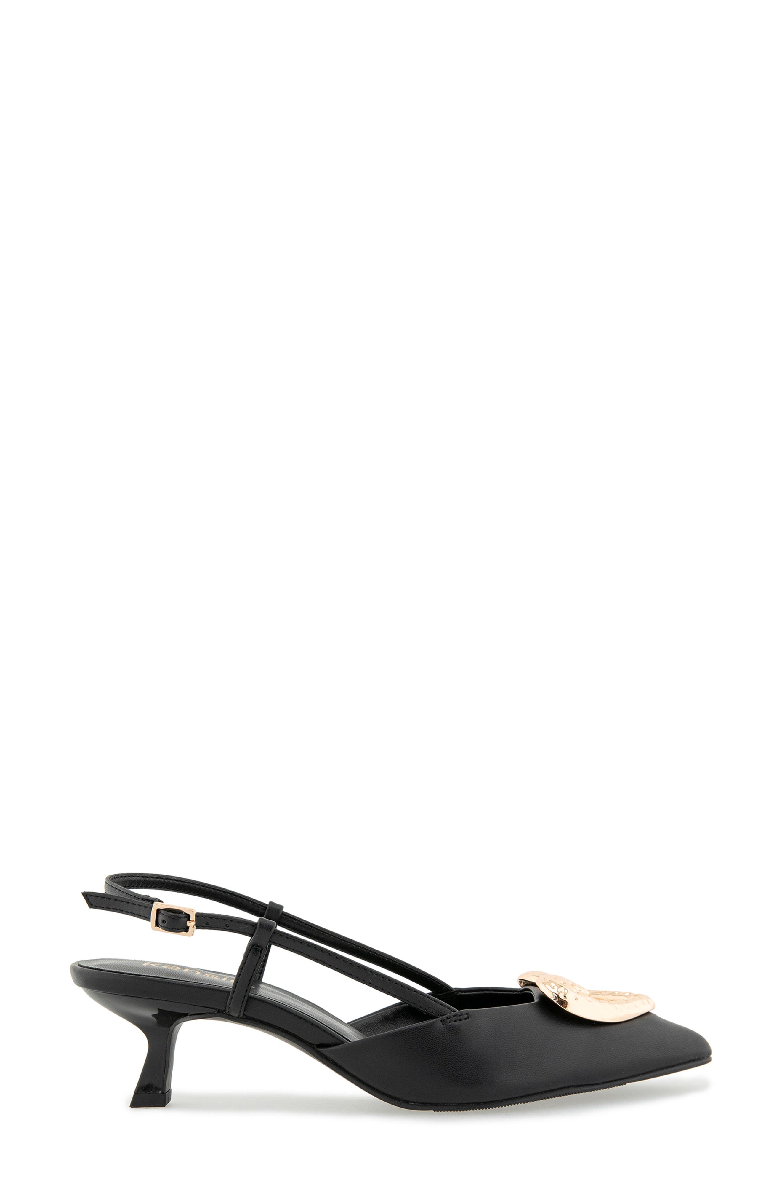 Kensie Elliana Heart Slingback Pump, Alternate, color, Black