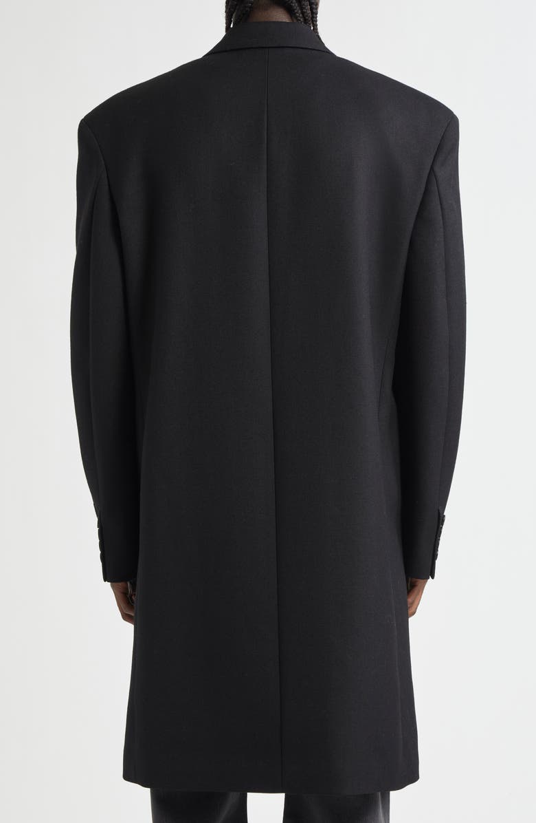Acne Studios Single Breasted Wool Gabardine Topcoat, Alternate, color,