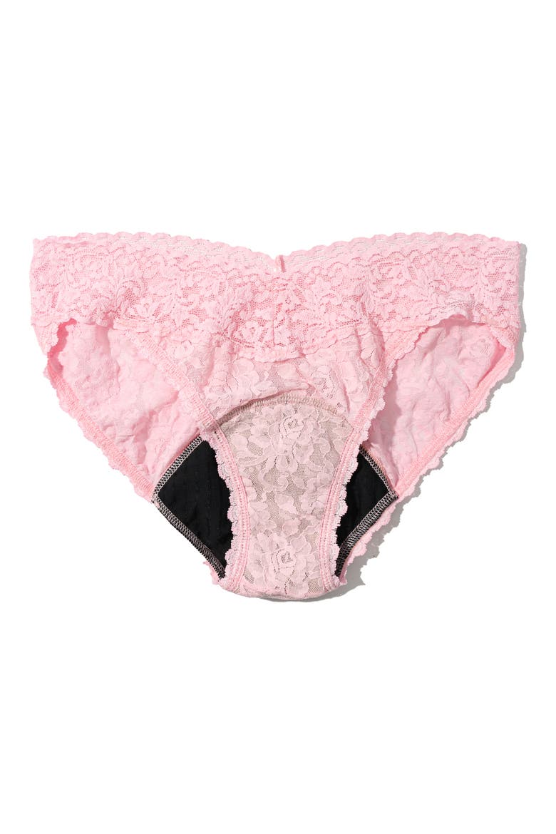 x Saalt Signature Lace® Leakproof V-kini Bikini, Alternate, color, BLISS PINK