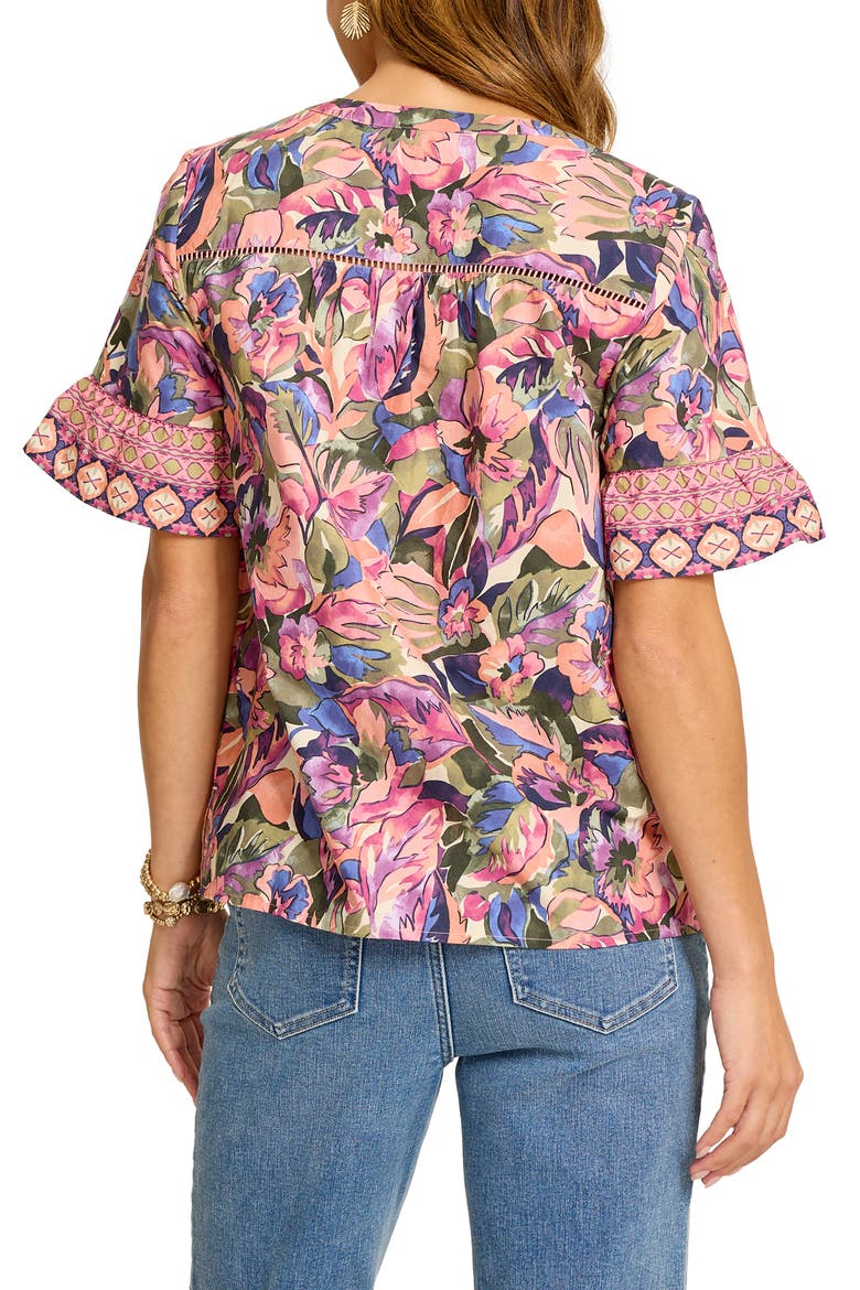 Garden Oasis Cotton Shirt, Alternate, color, IVORY CREAM