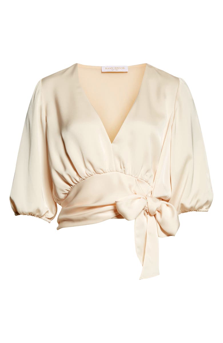 Ramy Brook Ilana V-Neck Tie Hem Top, Alternate, color,