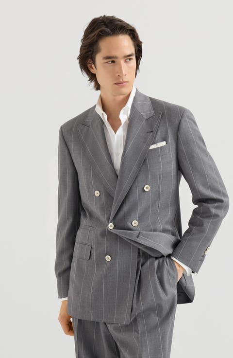 Virgin wool chalk stripe one-and-a-half breasted Tailor blazer