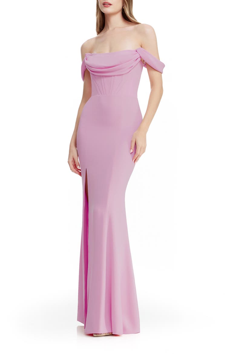 Melania Off the Shoulder Gown, Main, color, LAVENDER