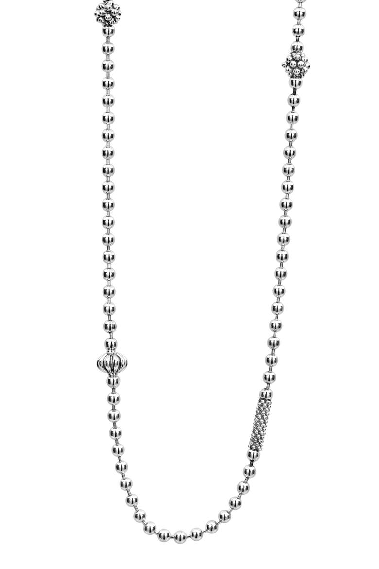 Caviar Icon Elements Necklace, Alternate, color, SILVER