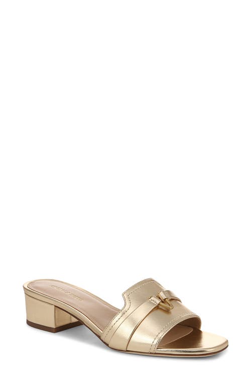 Veronica Beard Annette Metallic Medallion Mule Sandals In Pale Gold