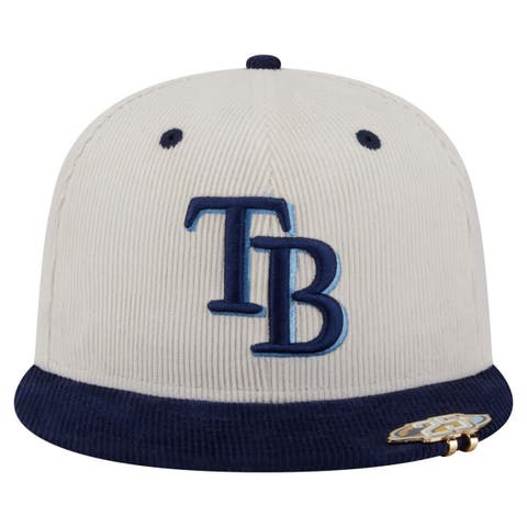 Men's New Era Cream/Navy Tampa Bay Rays Two-Tone Corduroy 59FIFTY Fitted Hat