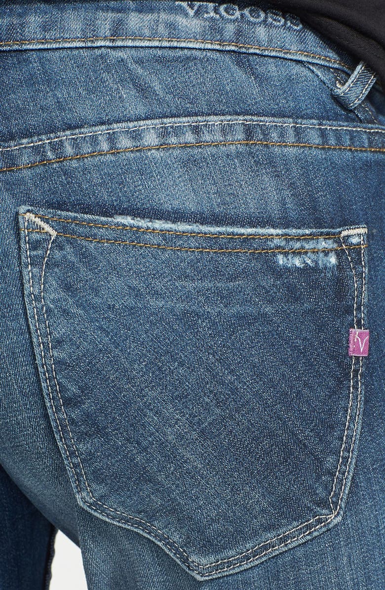 Vigoss Destroyed Crop Skinny Boyfriend Jeans, Alternate, color, 