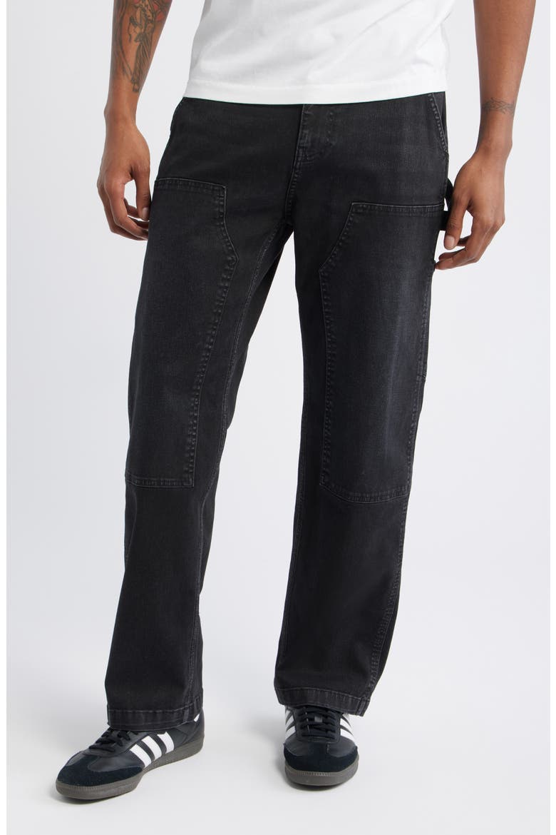 Stretch Denim Carpenter Jeans, Main, color, BLACK