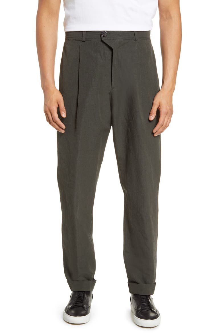 Cotton & Linen Pants, Main, color, HIDCOTE GREEN