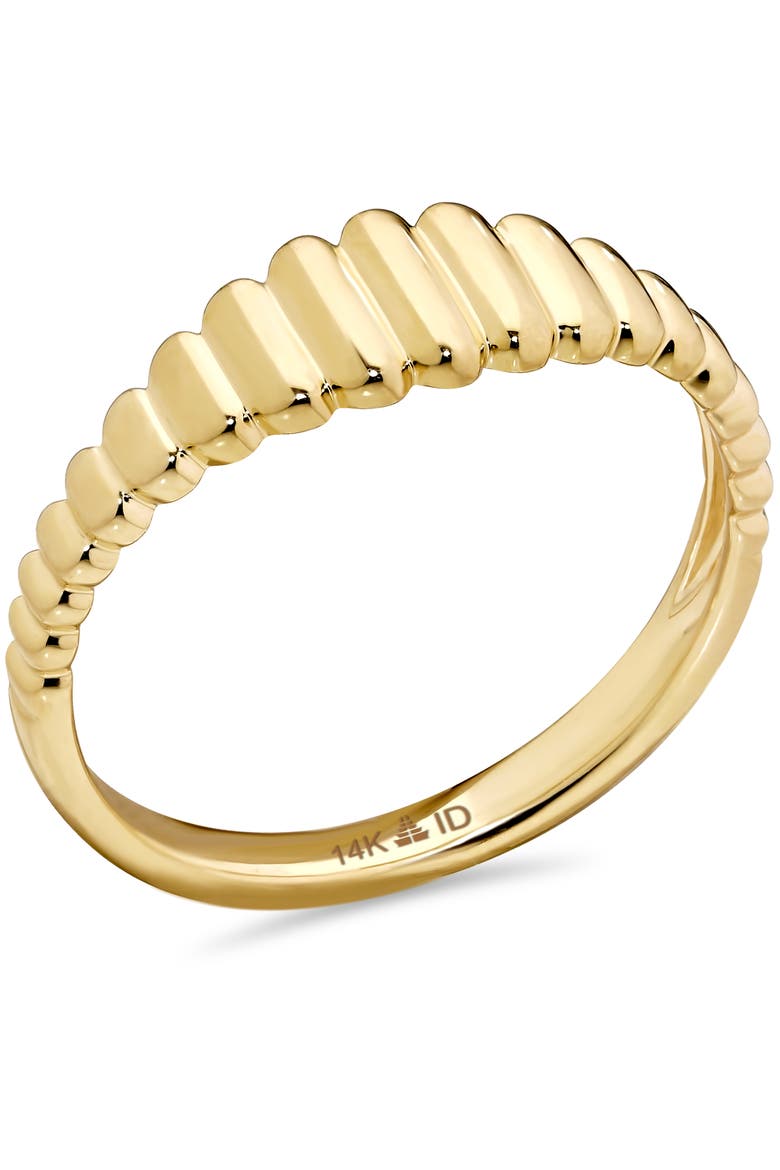 Ribbed Ring in 14K Gold, 6mm, Alternate, color, Yellow Gold