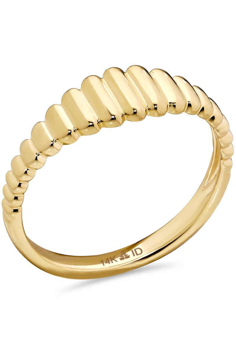 DEVATA Ribbed Ring in 14K Gold, 6mm, Alternate, color, Yellow Gold