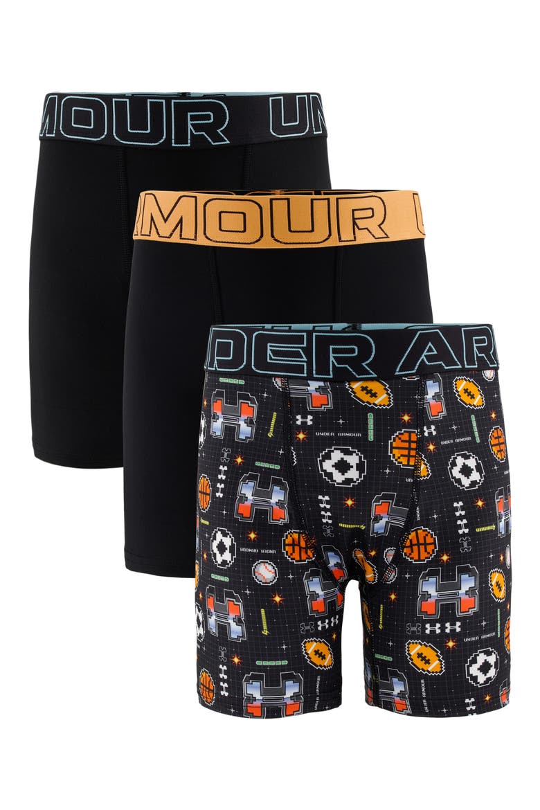 Assorted 3-Pack UA Performance Tech™ Boxer Briefs, Main, color, BLACK MULTI