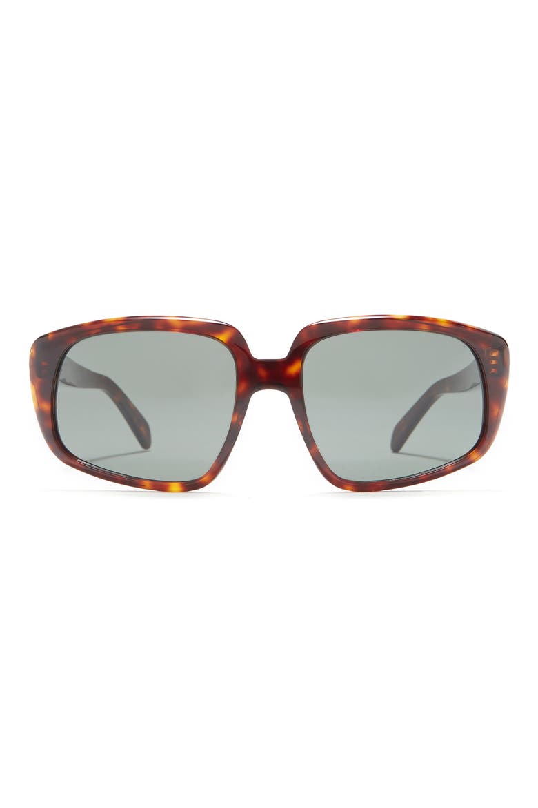 60mm Square Sunglasses, Main, color, RED HAVANA / GREEN