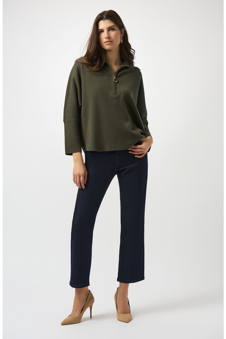 Quarter-Zip Stand Collar Sweater, Alternate, color, AVOCADO
