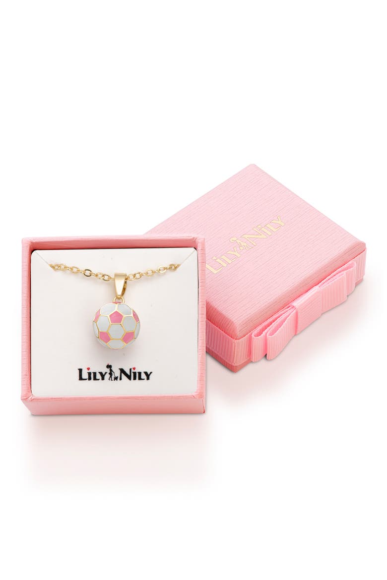 3D Soccer Ball Necklace, Alternate, color, PINK