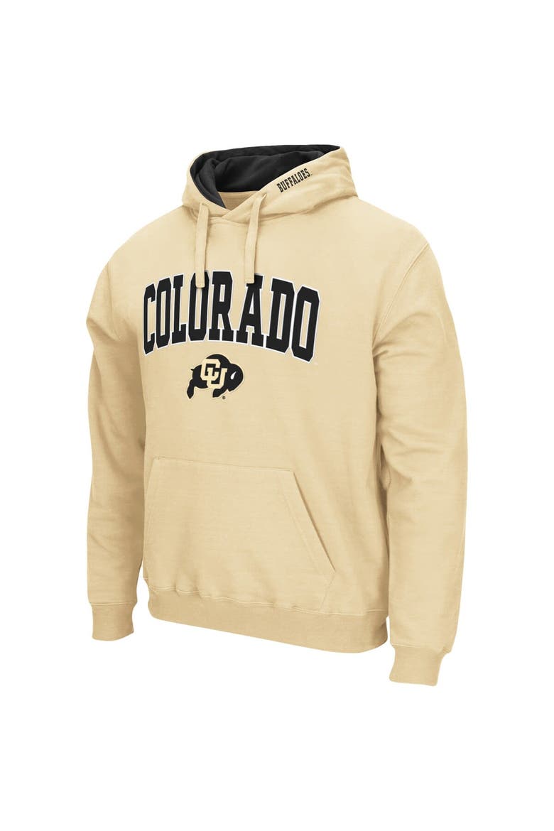 Men's Colosseum Gold Colorado Buffaloes Arch & Logo 3.0 Pullover Hoodie, Alternate, color, Gold