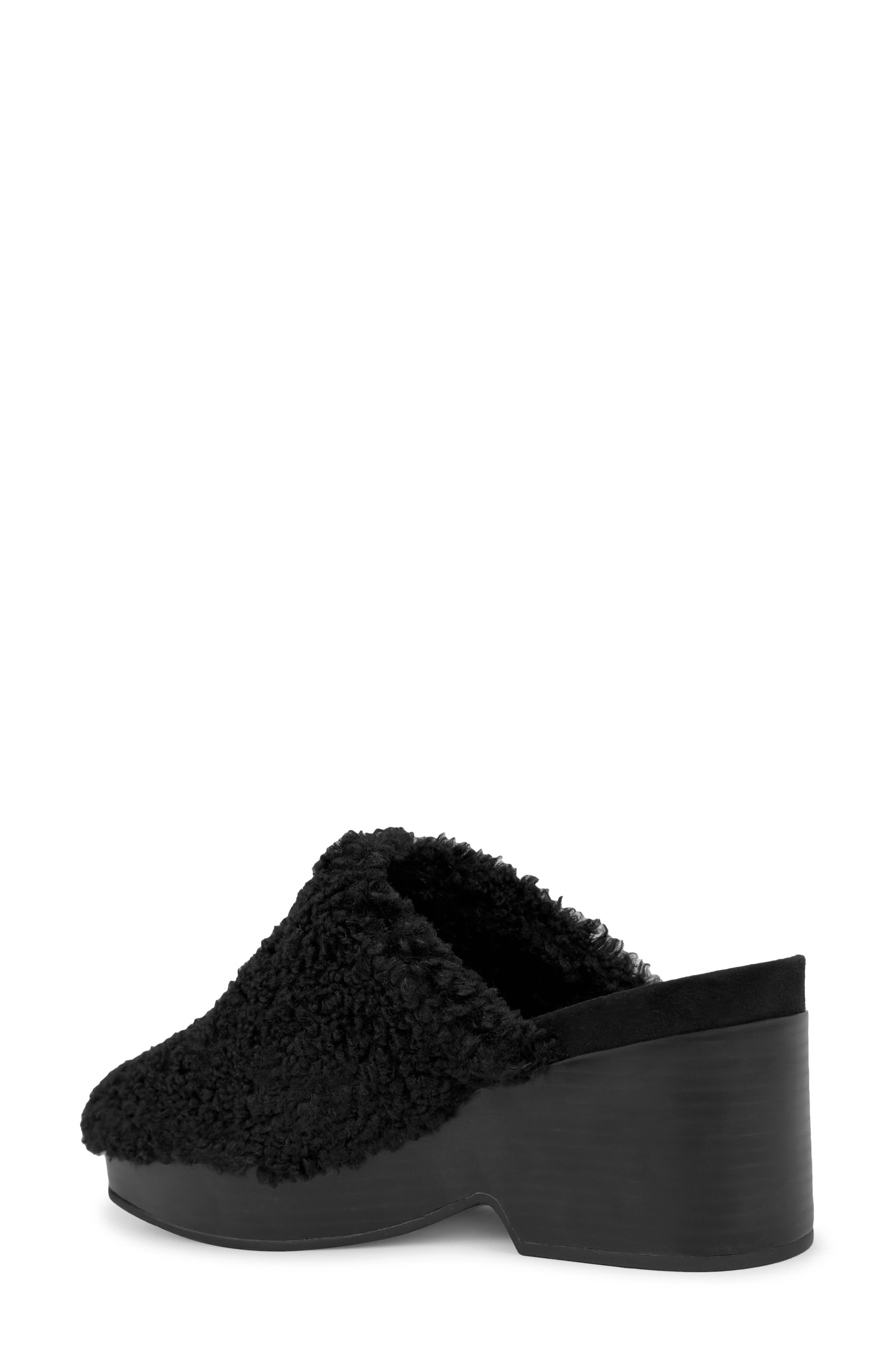 Aerosoles Chata Leather Mule, Alternate, color, Black Faux Shearling