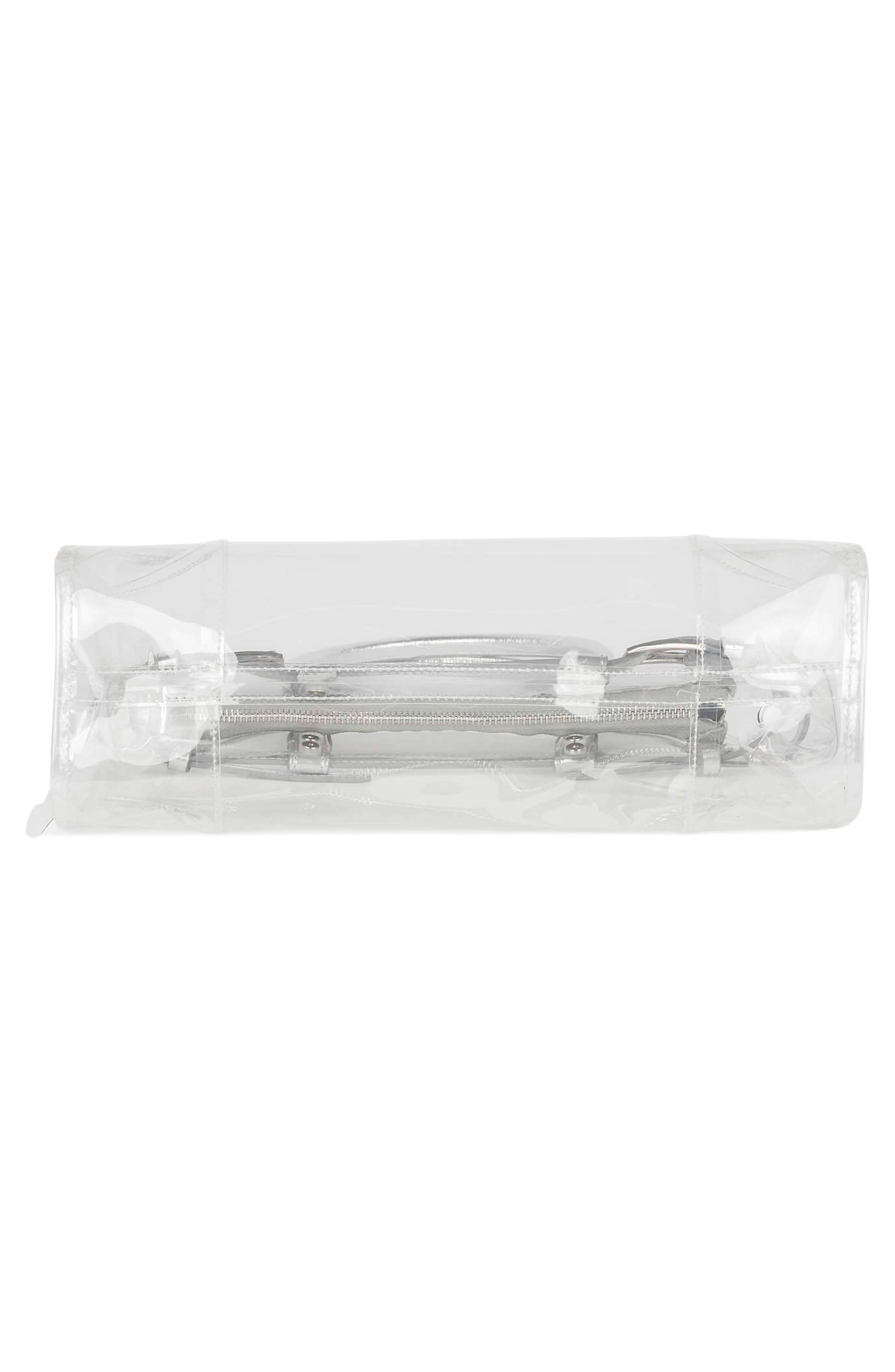 Pesky-V Clear Leather Baguette, Alternate, color, CLEAR