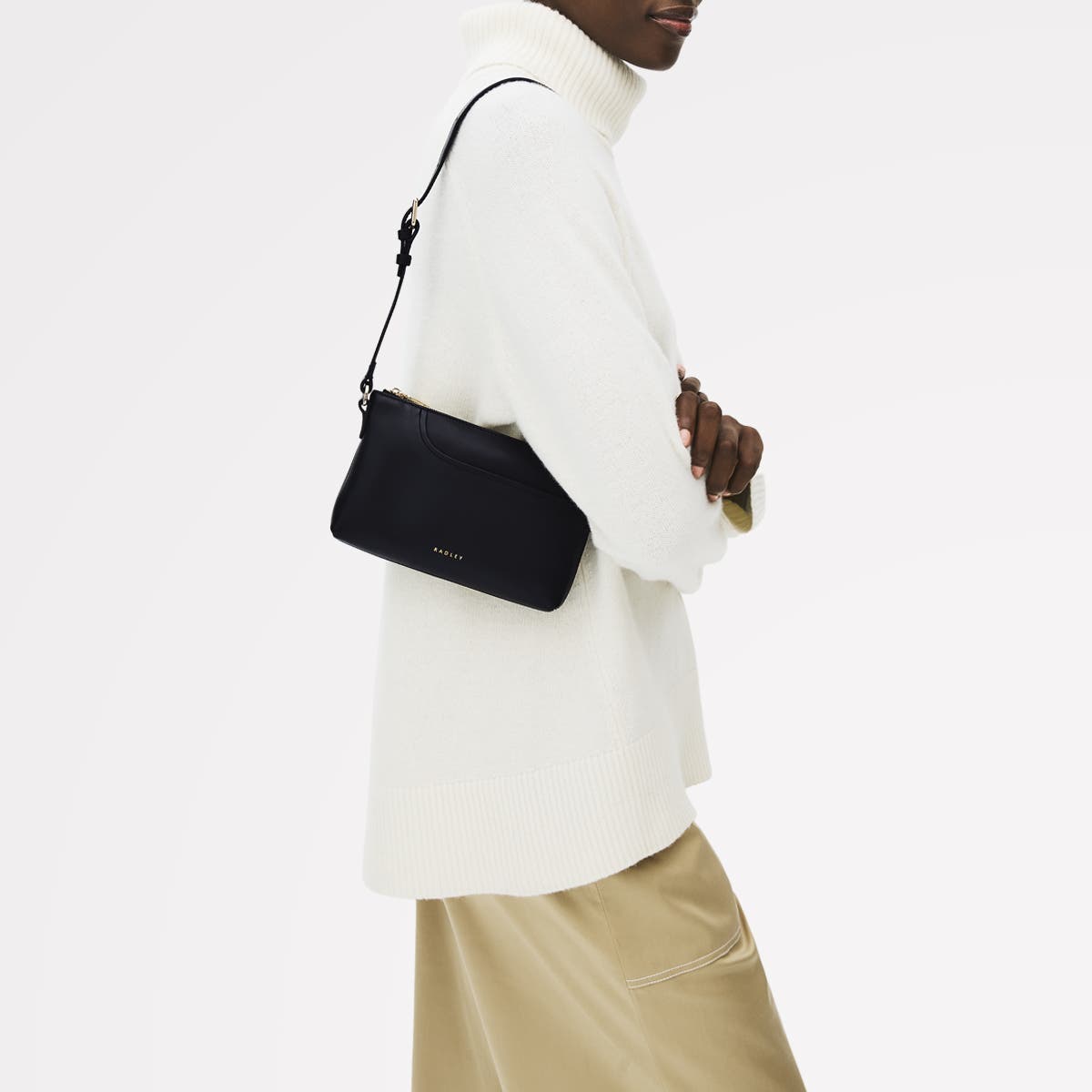 Radley Pockets Mini Ziptop Shoulder Bag, Alternate, color, Black