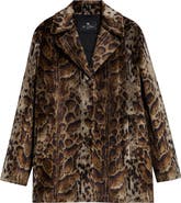 Etro Leopard Print Cotton Blend Velveteen Coat