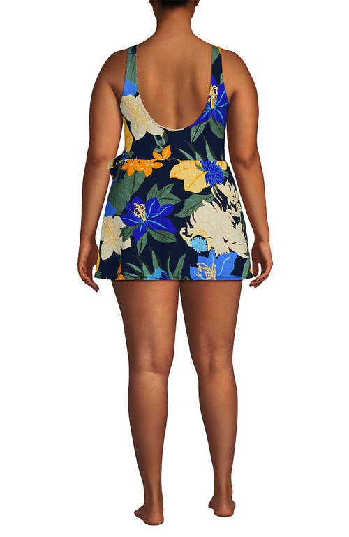 LANDS' END LANDS' END SIDE TIE MINI SWIM DRESS SWIMSUIT