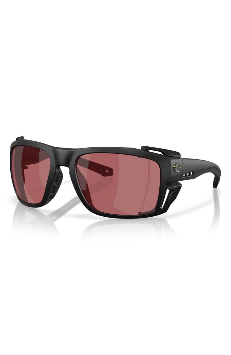Costa Del Mar King Tide 60mm Sunglasses, Alternate, color, Matte Black / Rose 580G