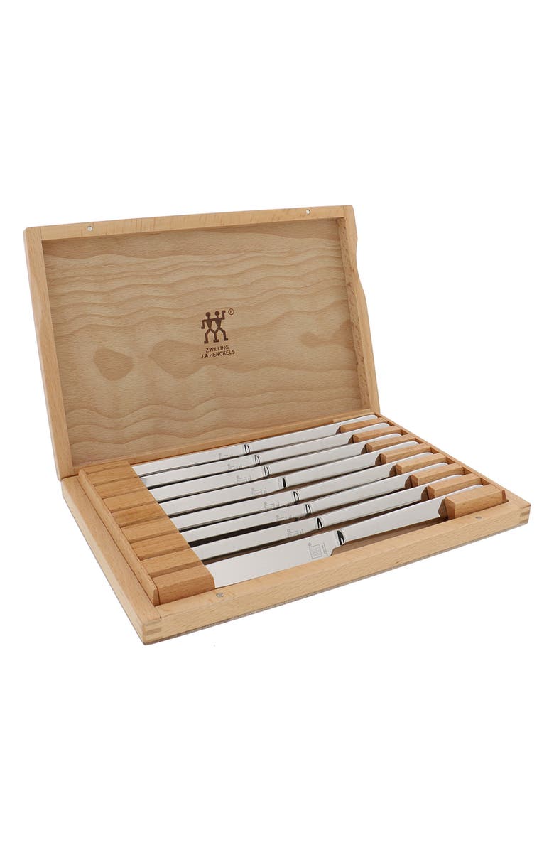 ZWILLING 8-Piece Stainless Steel Steak Knife Set, Alternate, color, Stainless Steel