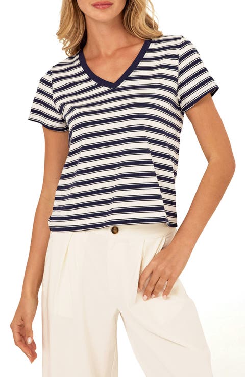 Maxine Stripe V-Neck T-Shirt