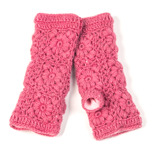 Flower Crochet Handwarmers