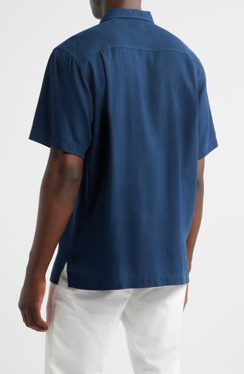 Tommy Bahama Hawaiian Herringbone Shirt In Blue