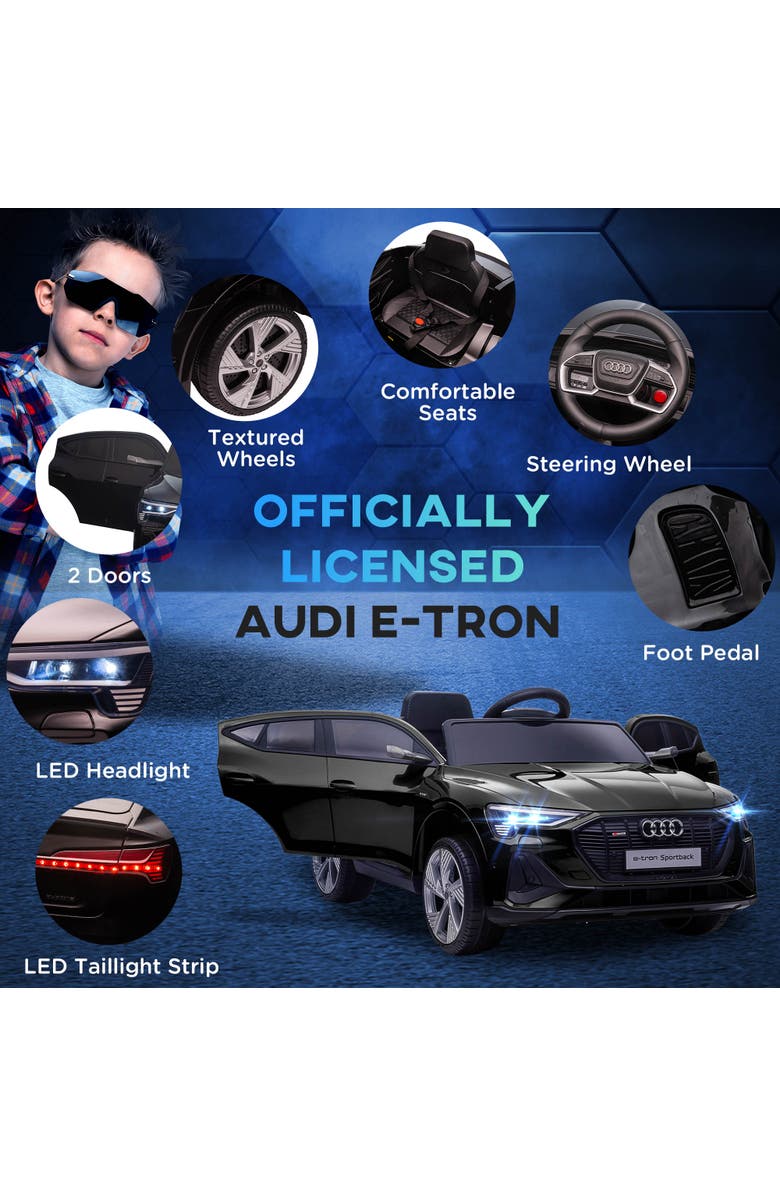 Aosom 12V Kids Electric Audi Sports Car with Parent Remote Control, Lights, Music, Horn, Alternate, color, 