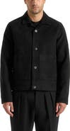 Manière De Voir Michel Suede Jacket With Revere Collar